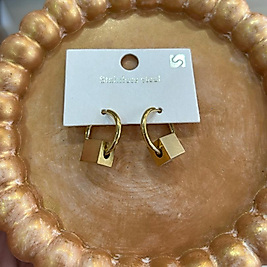 Geometrik Desenli Halka Küpe