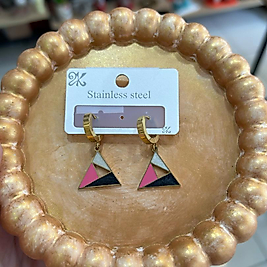 Üçgen Desenli Geometrik Küpe