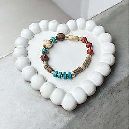 Doğal Ahşap Taşlı Bileklik