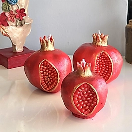 El Yapımı Üçlü Nar Mum