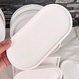 Ham Dekoratif Beton Oval Tepsi