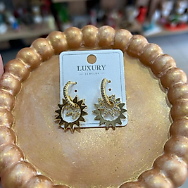 Güneş Sembollü Halka Küpe